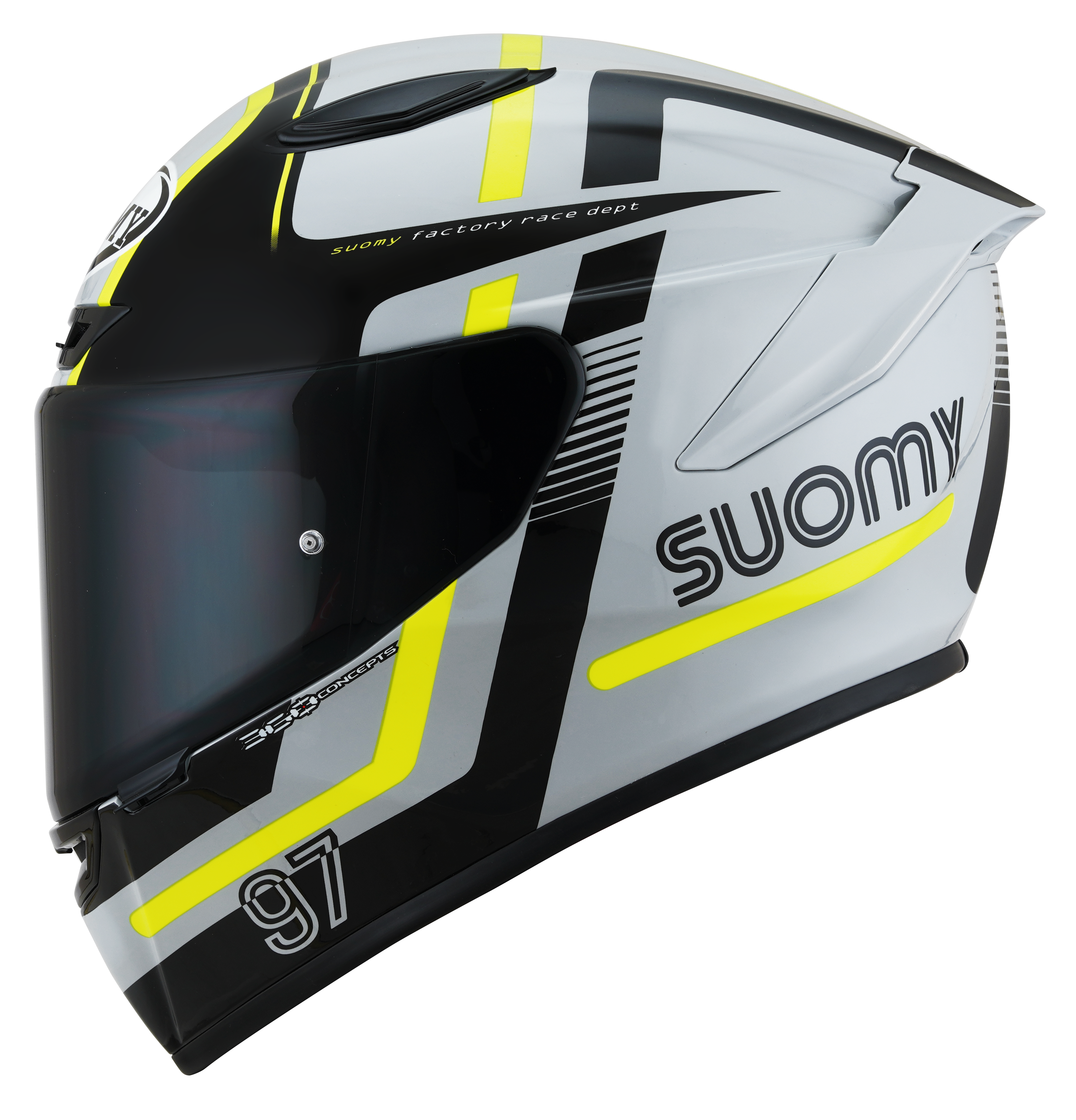 CAPACETE SUOMY TRACK-1 NINETY SEVEN CINZA/AMARELO /E06 - L