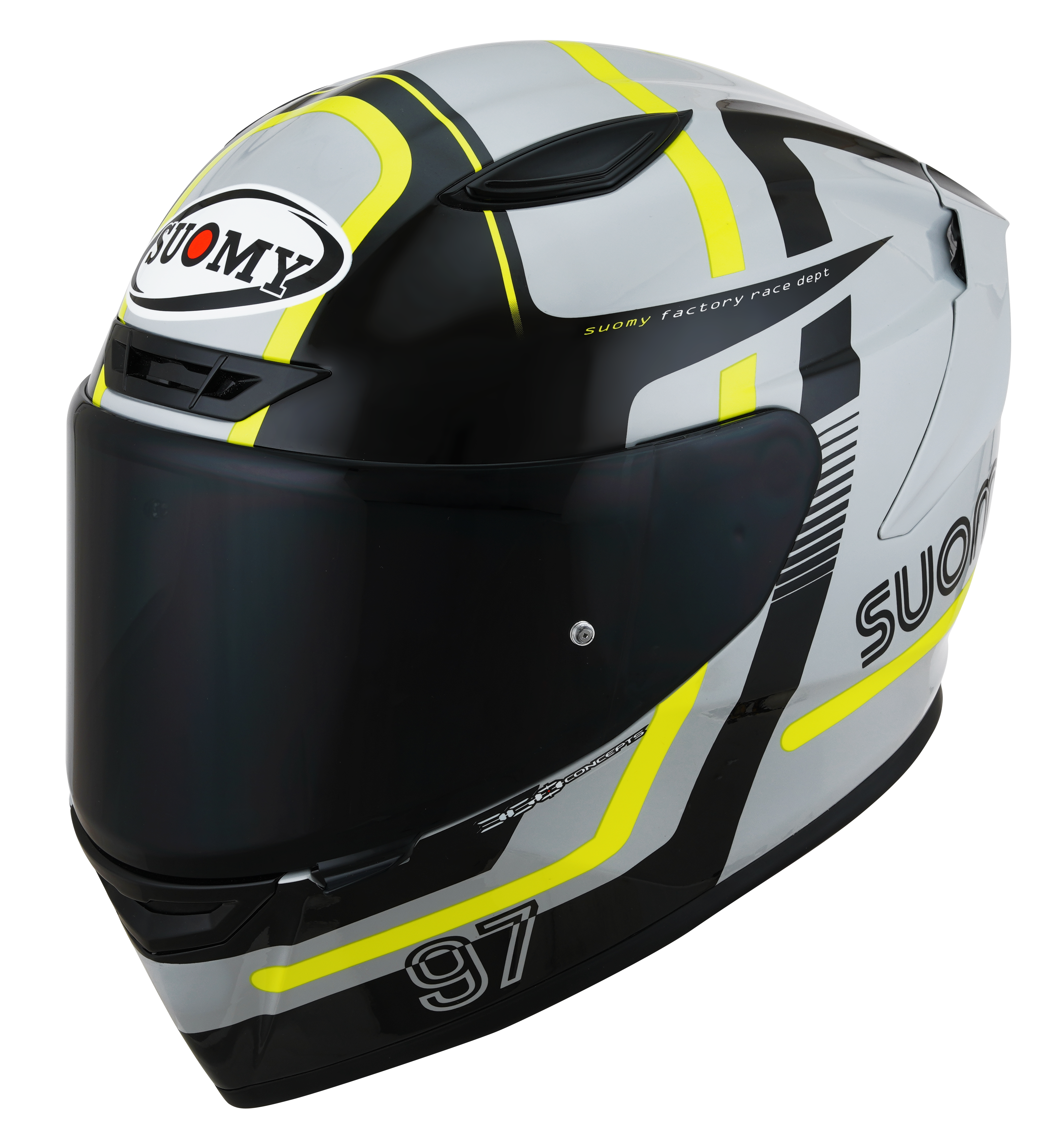 CAPACETE SUOMY TRACK-1 NINETY SEVEN CINZA/AMARELO /E06 - XL