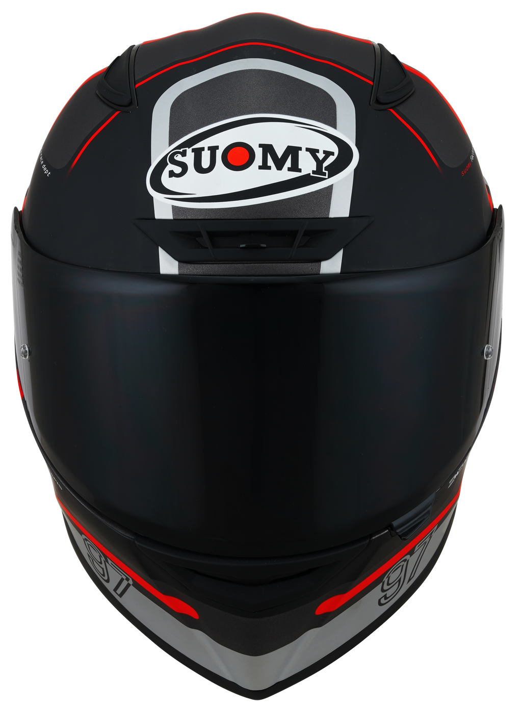 CAPACETE SUOMY TRACK-1 NINETY SEVEN MAT GUNMETAL/VERMELHO /E06 - S