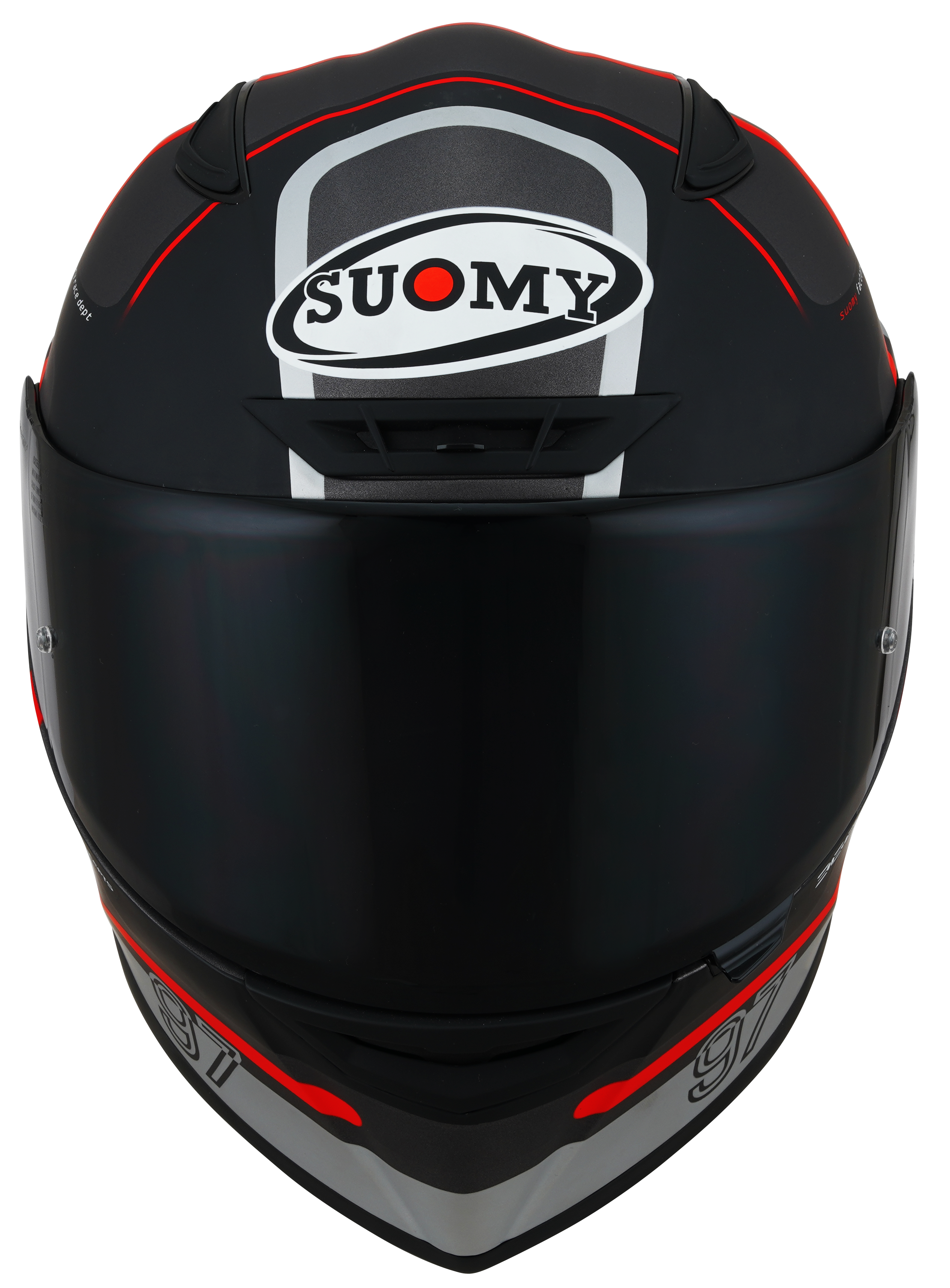 CAPACETE SUOMY TRACK-1 NINETY SEVEN MAT GUNMETAL/VERMELHO /E06 - L