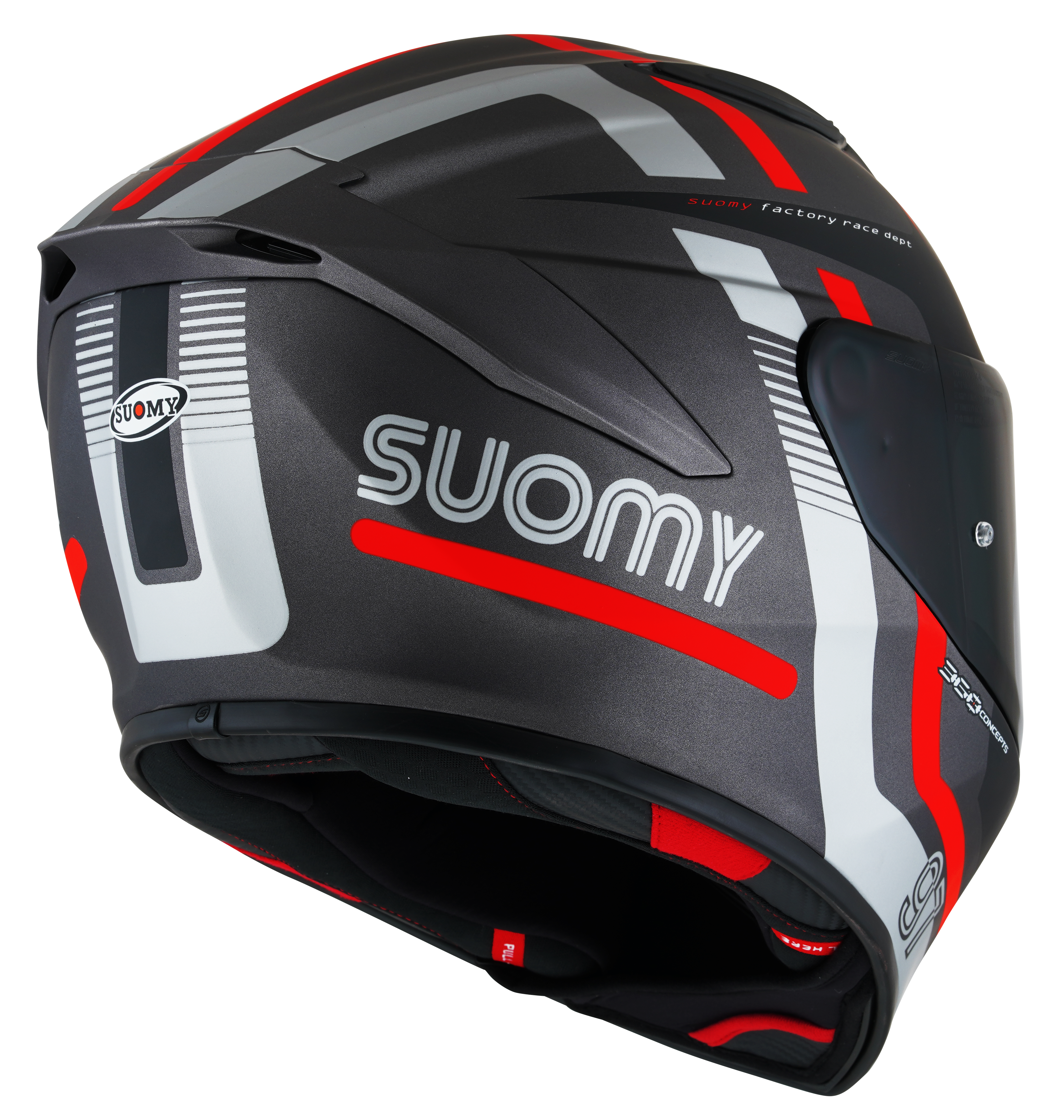 CAPACETE SUOMY TRACK-1 NINETY SEVEN MAT GUNMETAL/VERMELHO /E06 - XL