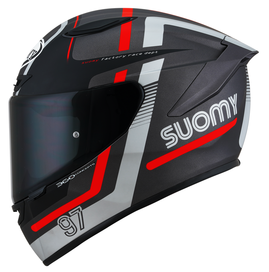 CAPACETE SUOMY TRACK-1 NINETY SEVEN MAT GUNMETAL/VERMELHO /E06 - XL