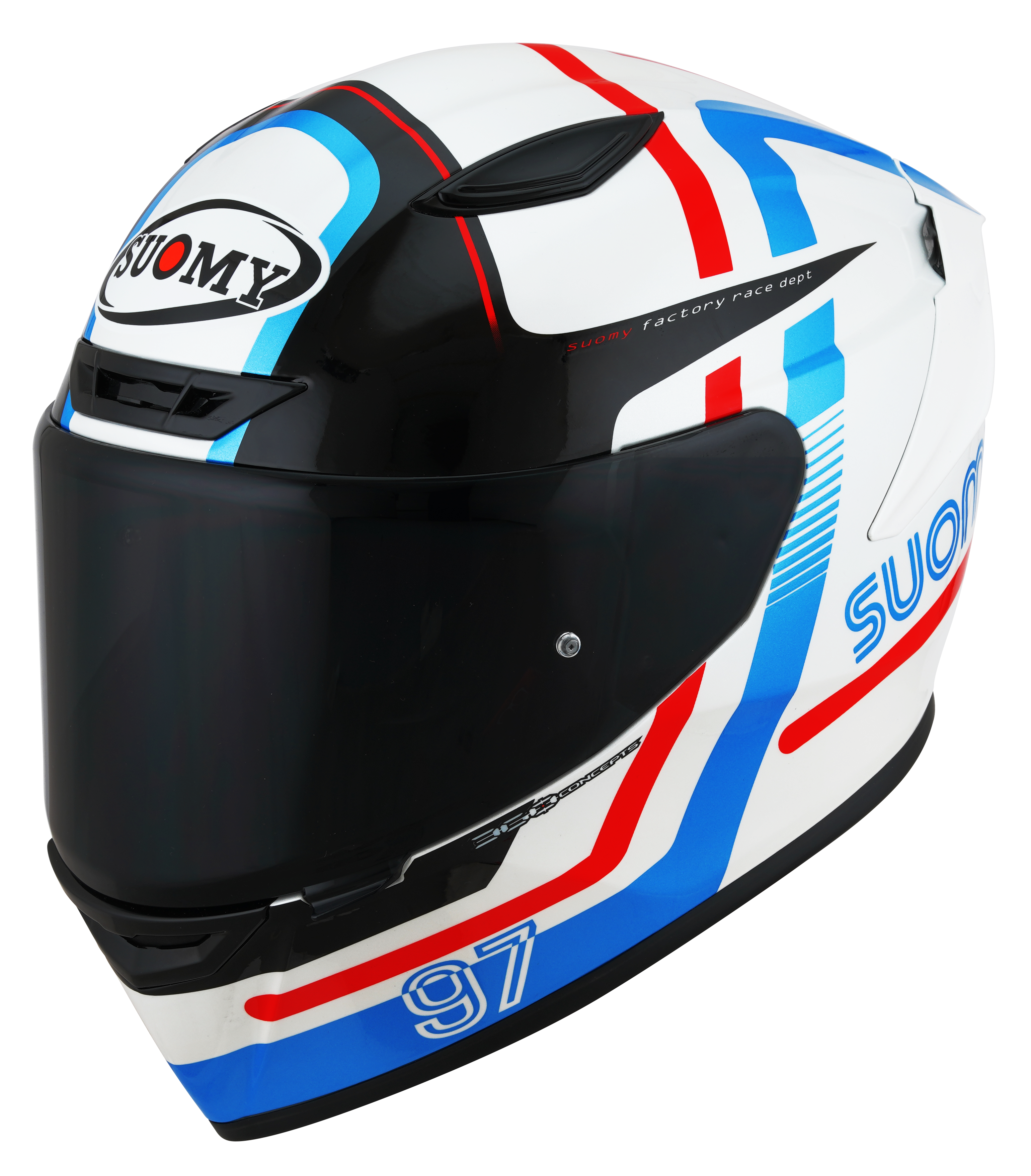 CAPACETE SUOMY TRACK-1 NINETY SEVEN BRANCO/VERMELHO /E06 - S