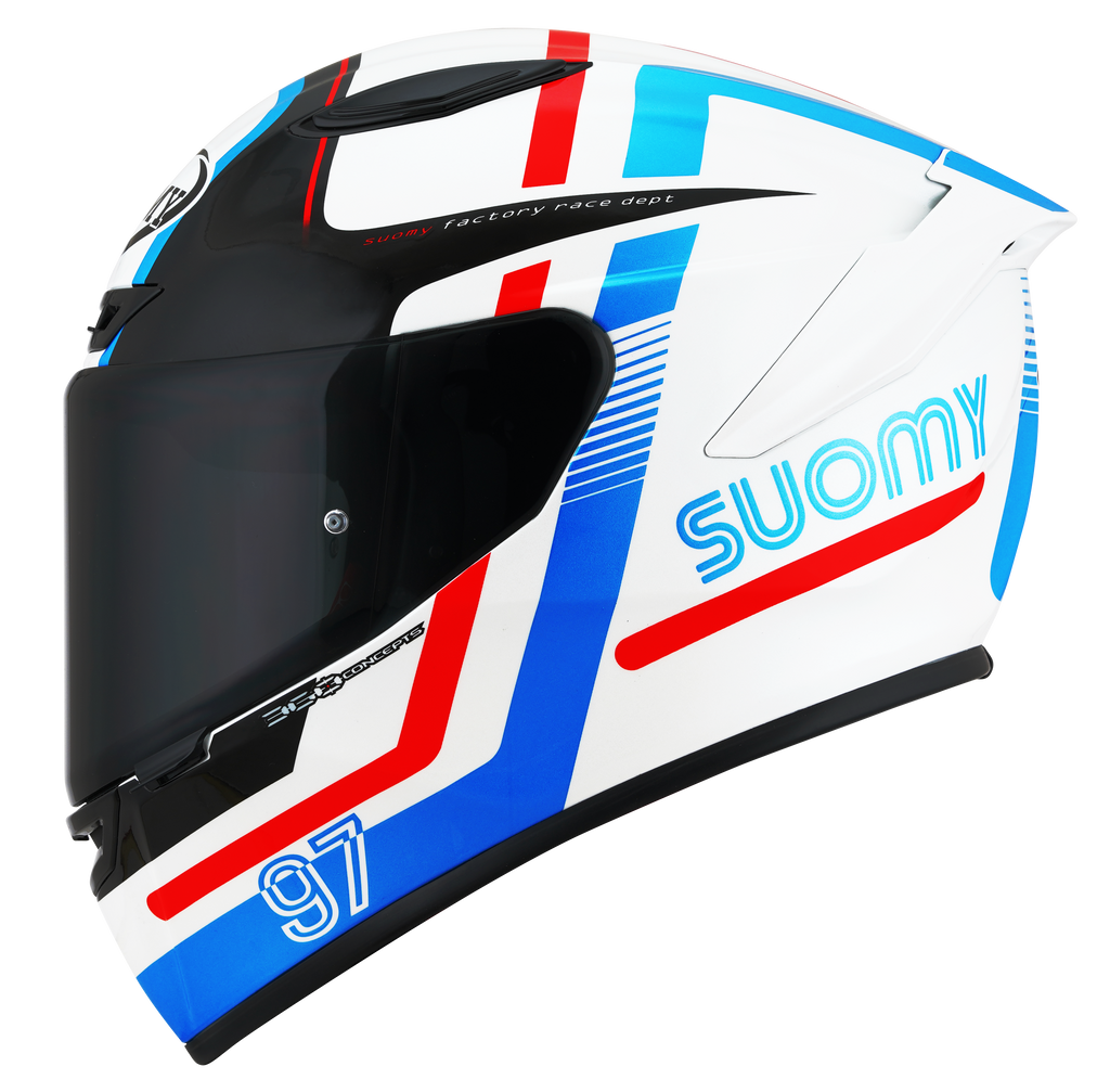 CAPACETE SUOMY TRACK-1 NINETY SEVEN BRANCO/VERMELHO /E06 - S
