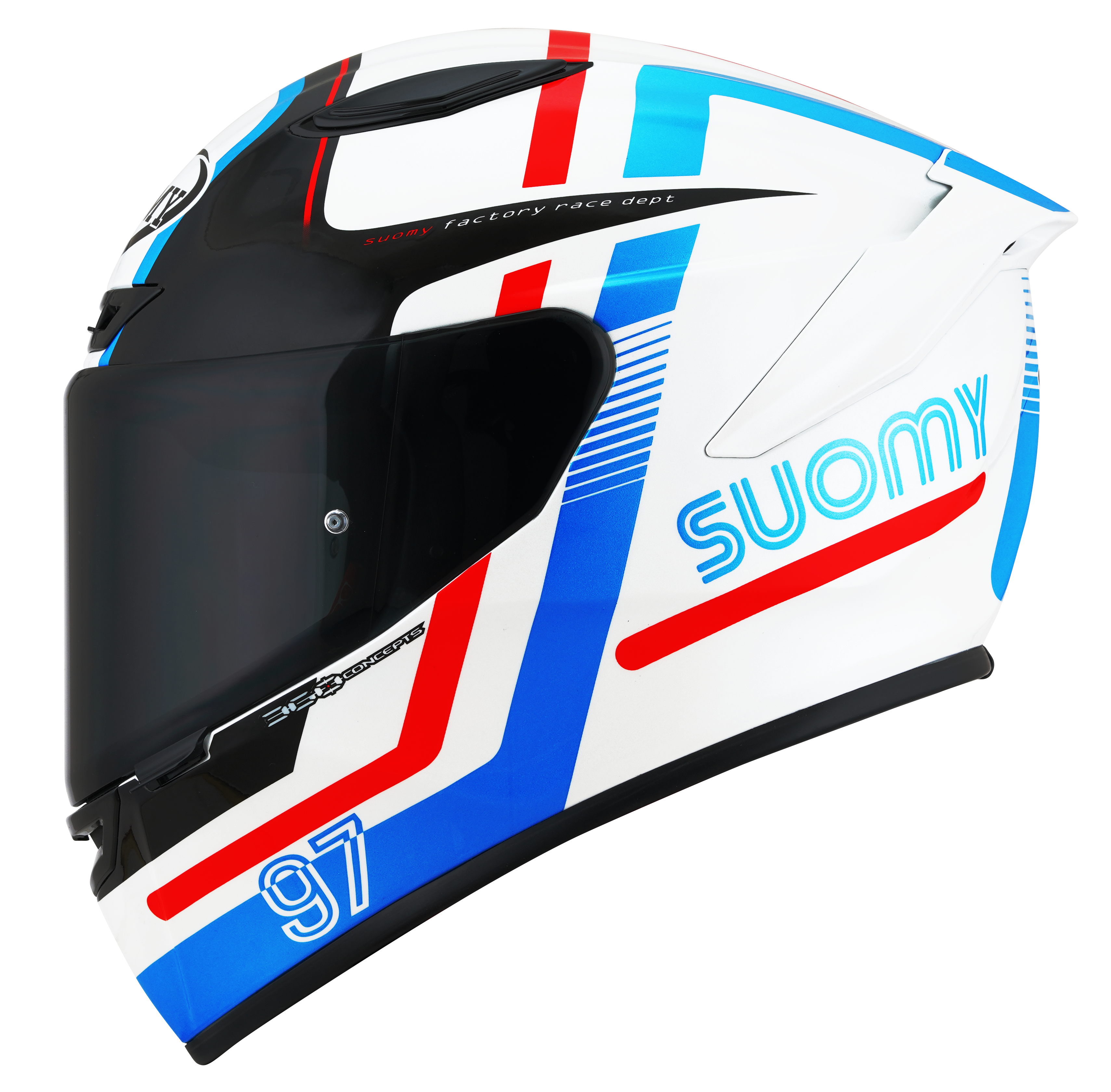 CAPACETE SUOMY TRACK-1 NINETY SEVEN BRANCO/VERMELHO /E06 - M