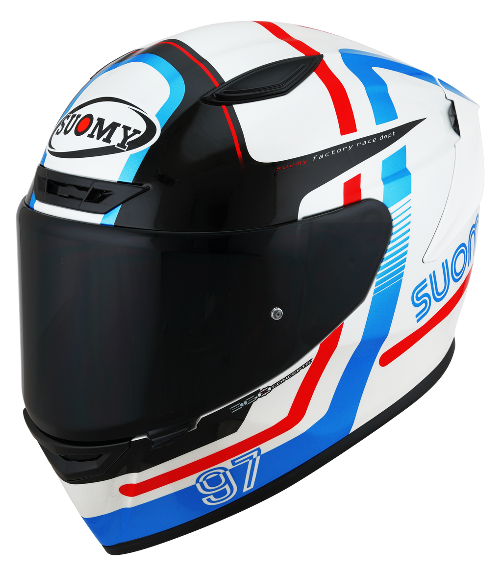 CAPACETE SUOMY TRACK-1 NINETY SEVEN BRANCO/VERMELHO /E06 - XL