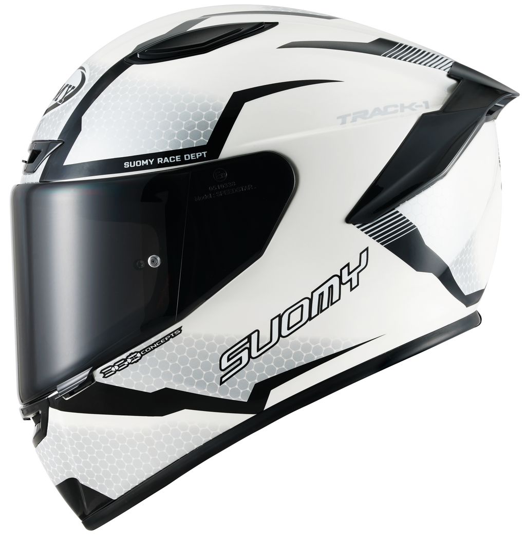 CAPACETE SUOMY TRACK-1 REACTION BRANCO/PRETO /E06 - M -