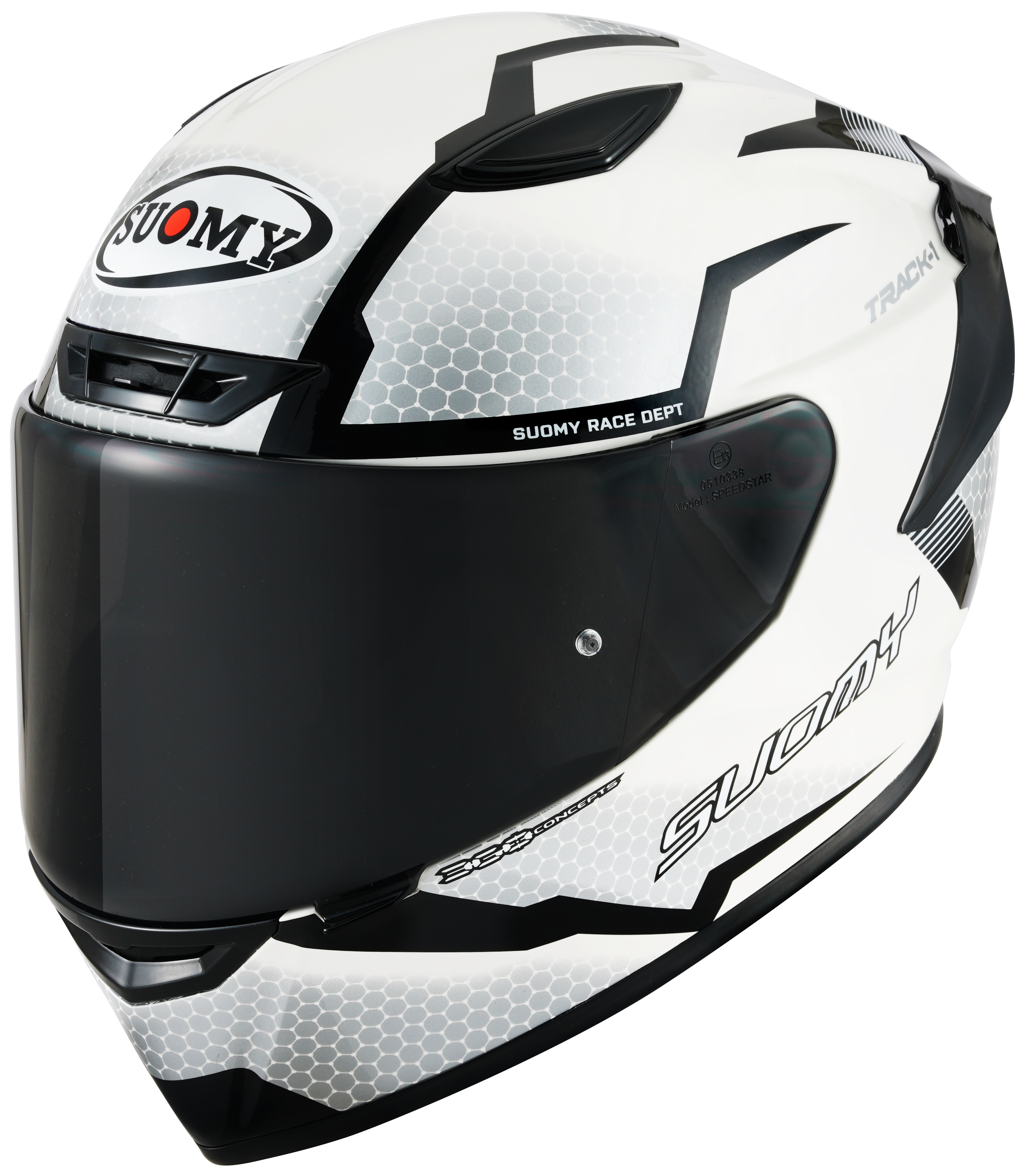 CAPACETE SUOMY TRACK-1 REACTION BRANCO/PRETO /E06 - L -