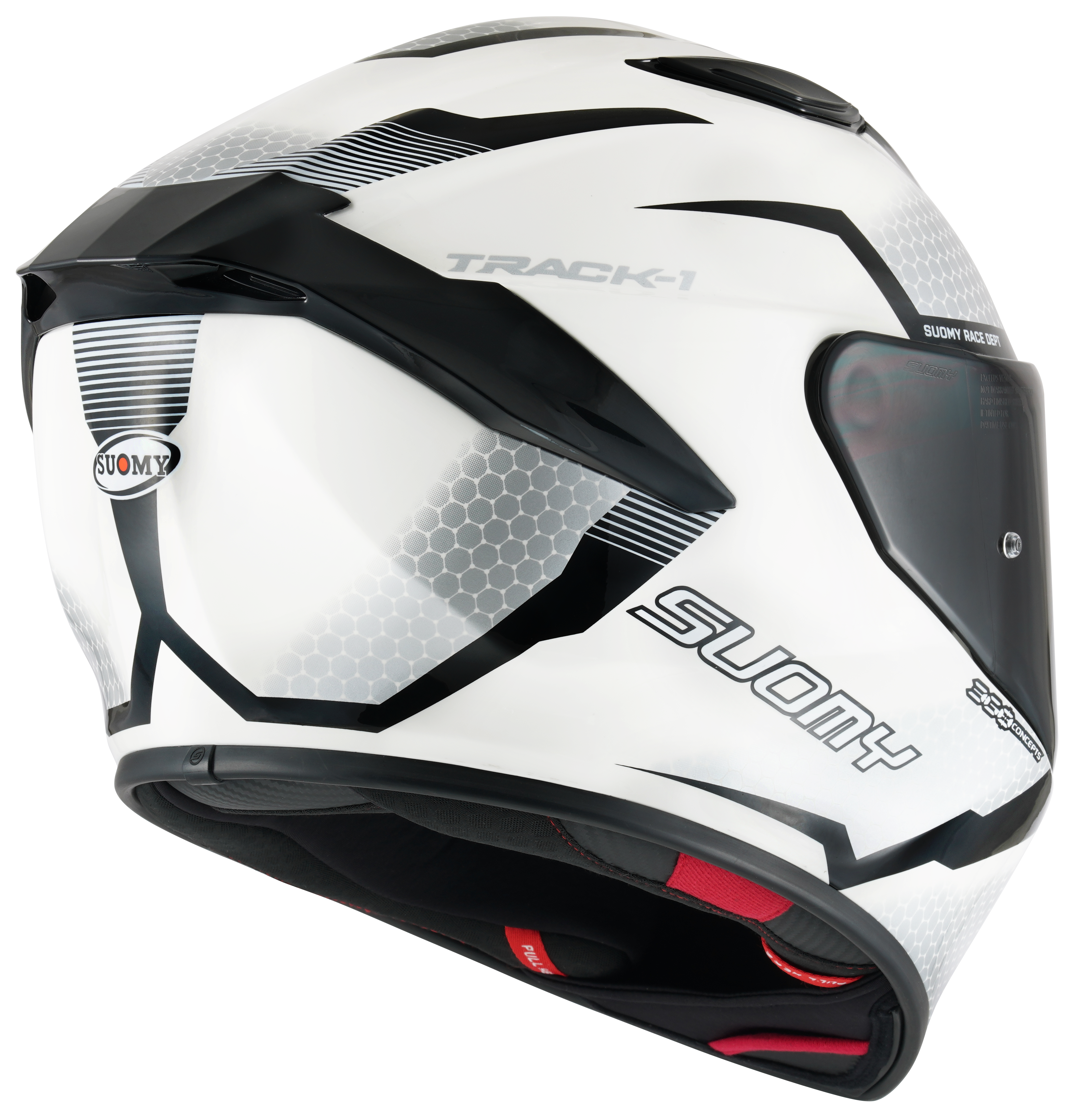 CAPACETE SUOMY TRACK-1 REACTION BRANCO/PRETO /E06 - L -