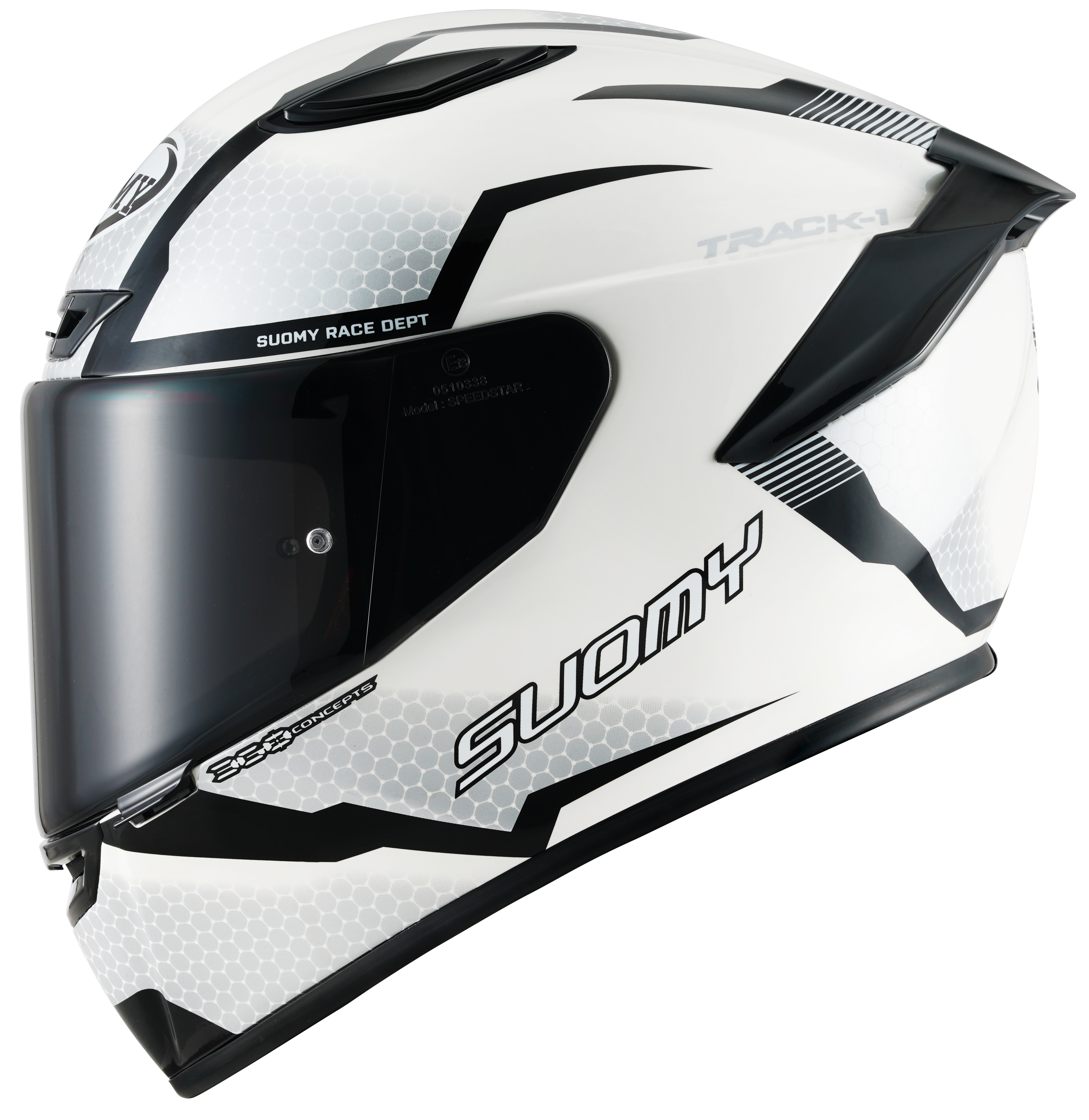 CAPACETE SUOMY TRACK-1 REACTION BRANCO/PRETO /E06 - L -