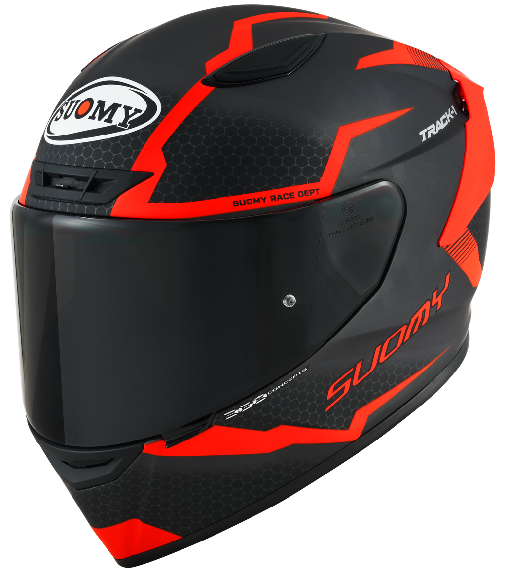 CAPACETE SUOMY TRACK-1 REACTION MAT ANTRACITE/VERMELHO /E06 - L