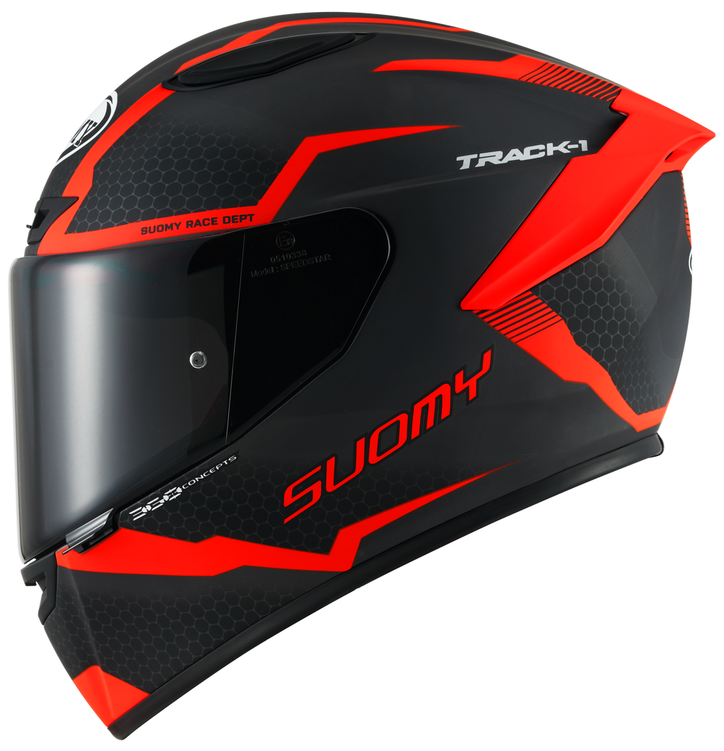 CAPACETE SUOMY TRACK-1 REACTION MAT ANTRACITE/VERMELHO /E06 - L
