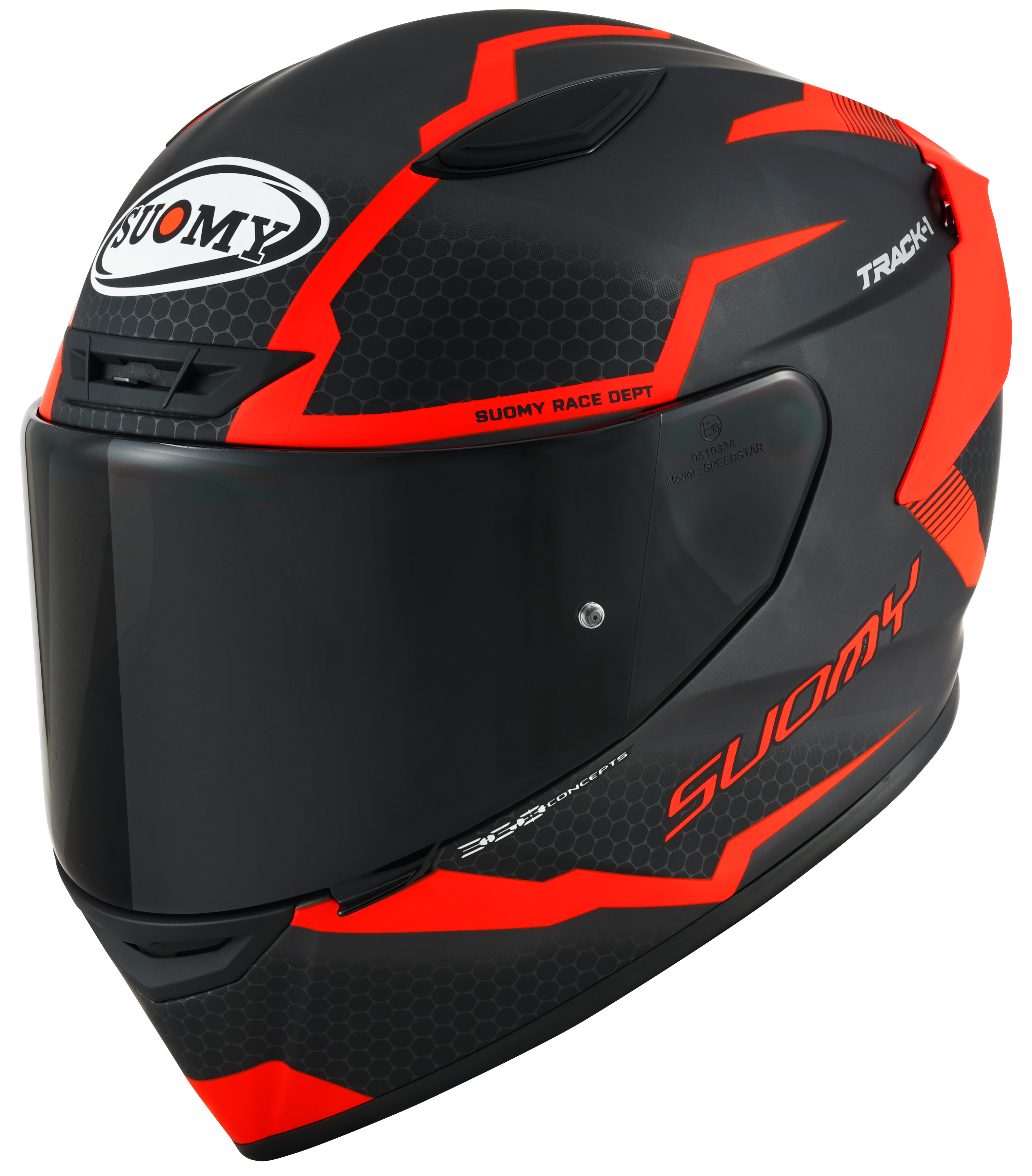 CAPACETE SUOMY TRACK-1 REACTION MAT ANTRACITE/VERMELHO /E06 - XL