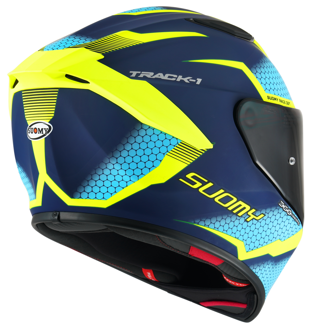 CAPACETE SUOMY TRACK-1 REACTION MAT AZUL/AMARELO /E6 - M -