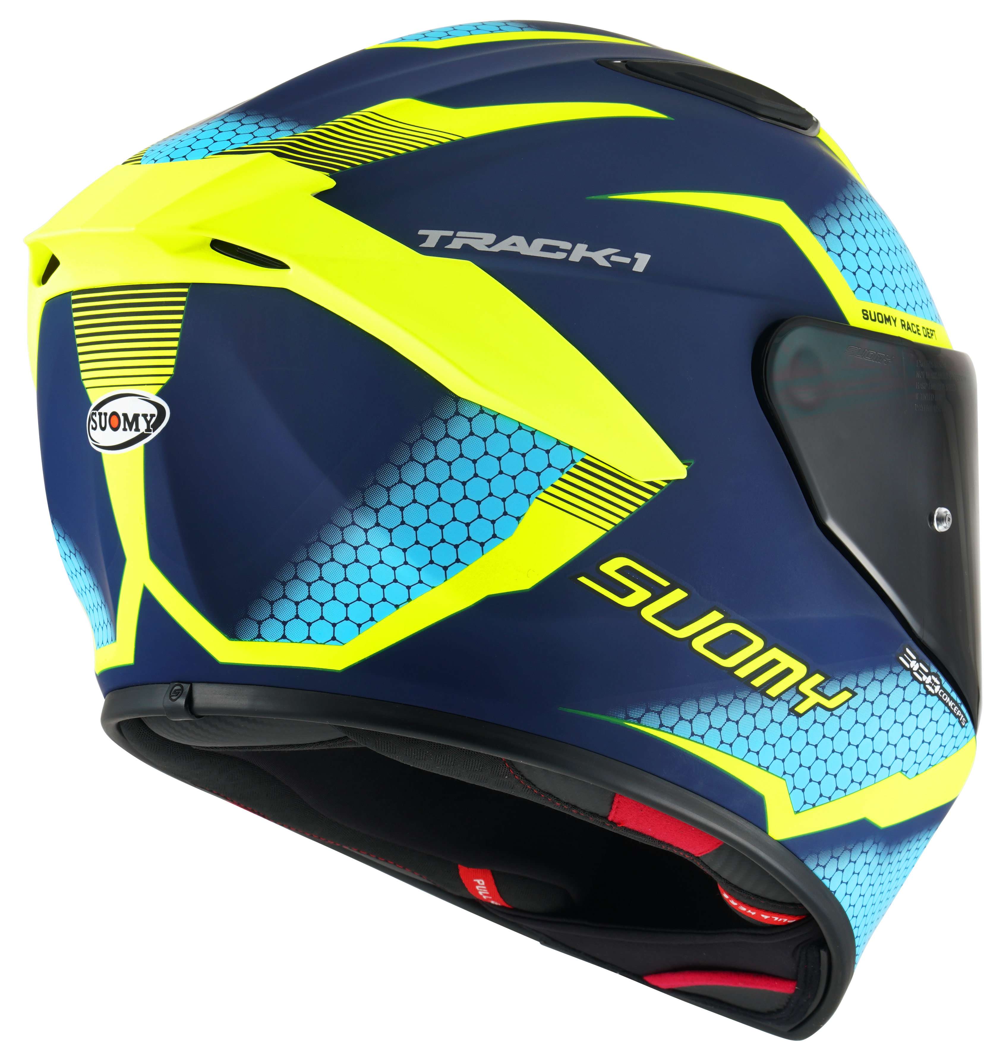 CAPACETE SUOMY TRACK-1 REACTION MAT AZUL/AMARELO /E6 - L -