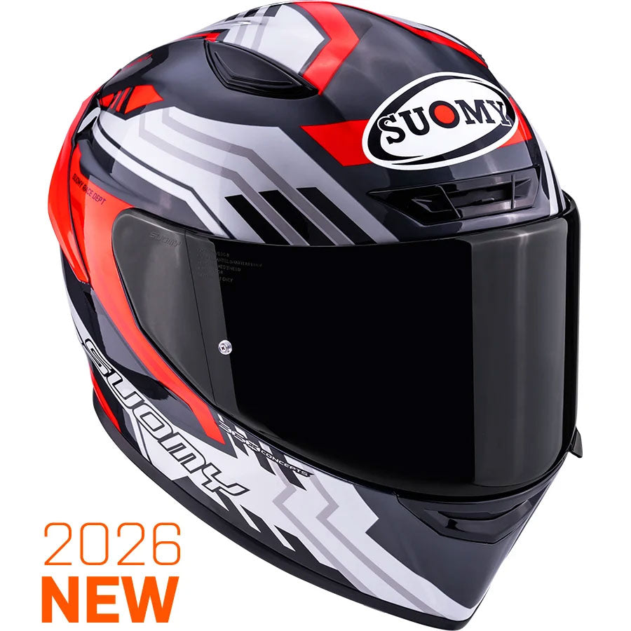 CAPACETE SUOMY TRACK-1 FRAMEWORK BRANCO/VERMELHO - M