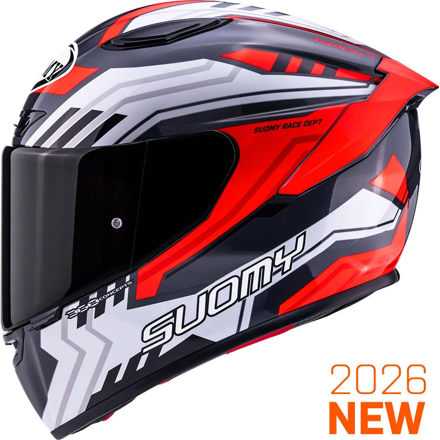 CAPACETE SUOMY TRACK-1 FRAMEWORK BRANCO/VERMELHO - M