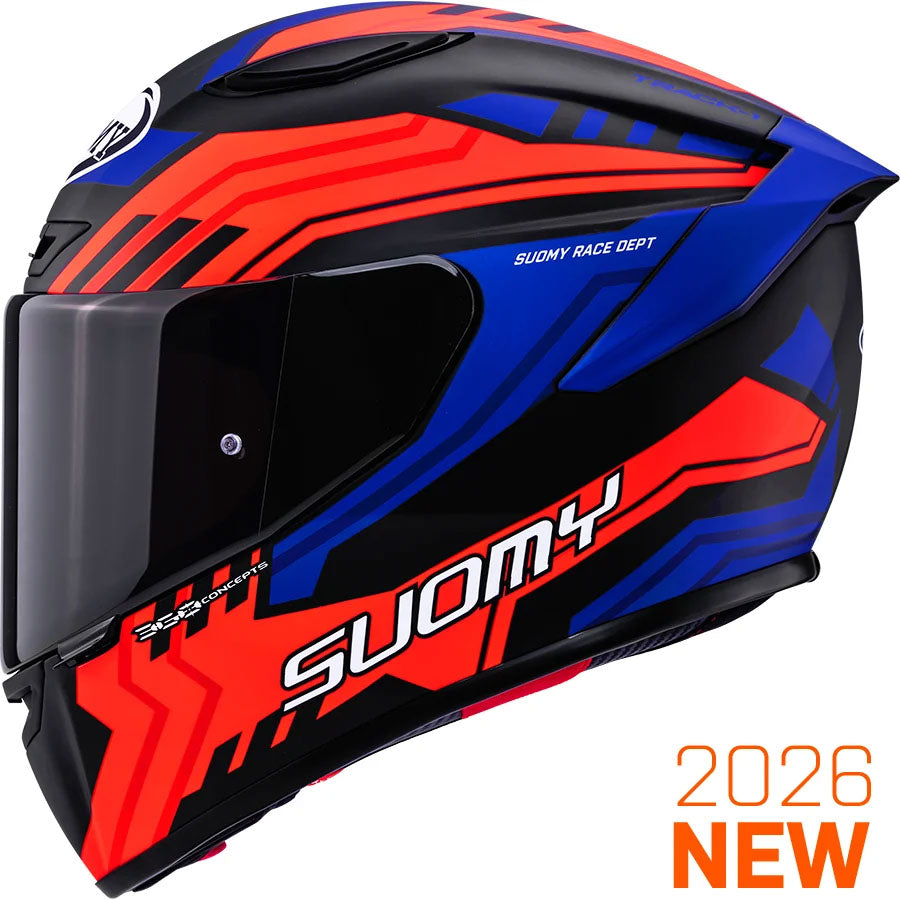CAPACETE SUOMY TRACK-1 FRAMEWORK MATT PRETO/VERMELHO/AZUL - M