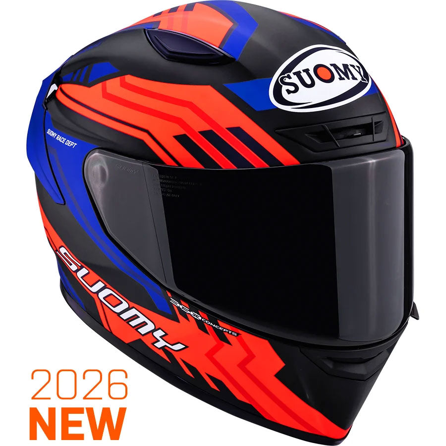 CAPACETE SUOMY TRACK-1 FRAMEWORK MATT PRETO/VERMELHO/AZUL - L