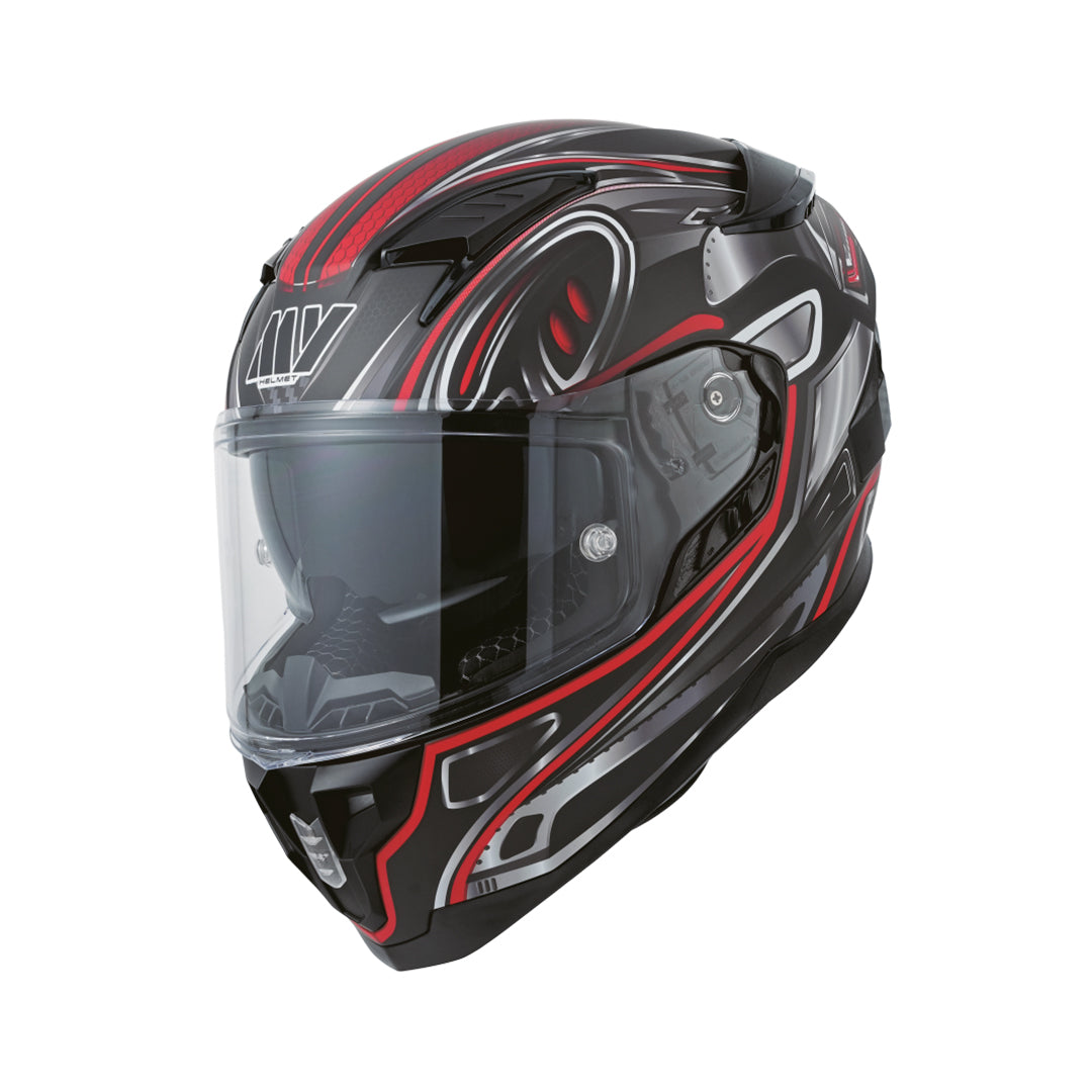 CAPACETE MY HELMET INTEGRAL FF938 DVS PRETO MAT/VERMELHO - S