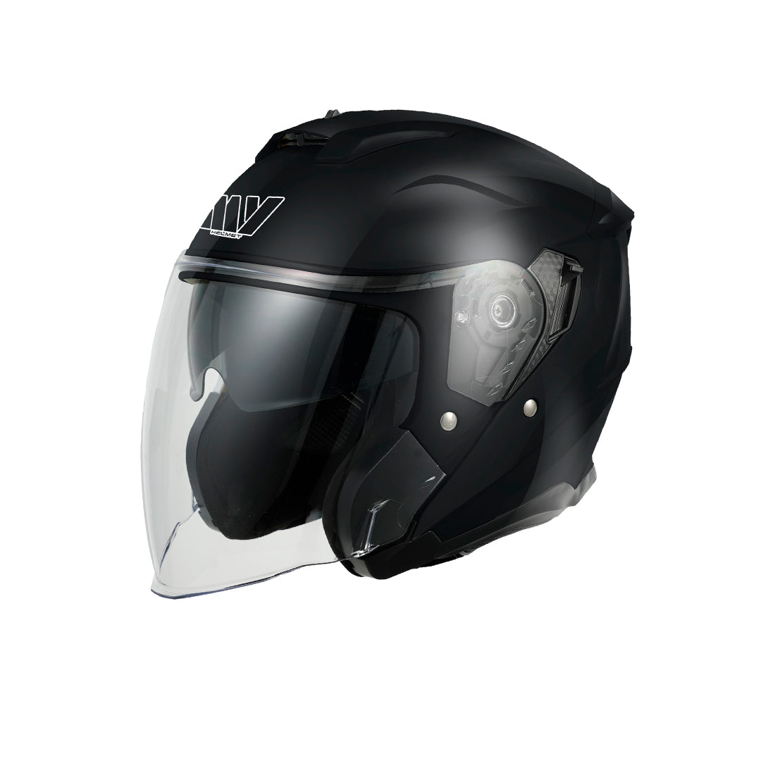 CAPACETE MY HELMET JET OF836 DVS PRETO BRILHANTE - S