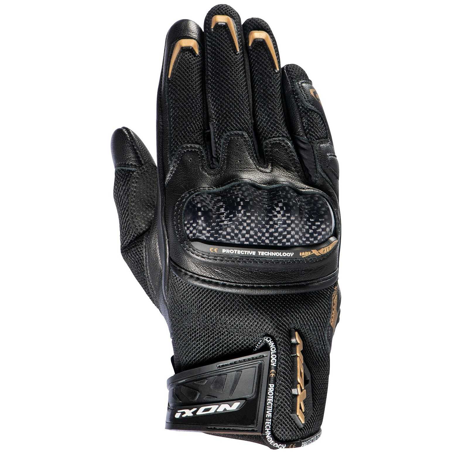 LUVAS IXON LADY RS RISE AIR PRETO/DOURADO 300 11 2 015-1067 - XS -