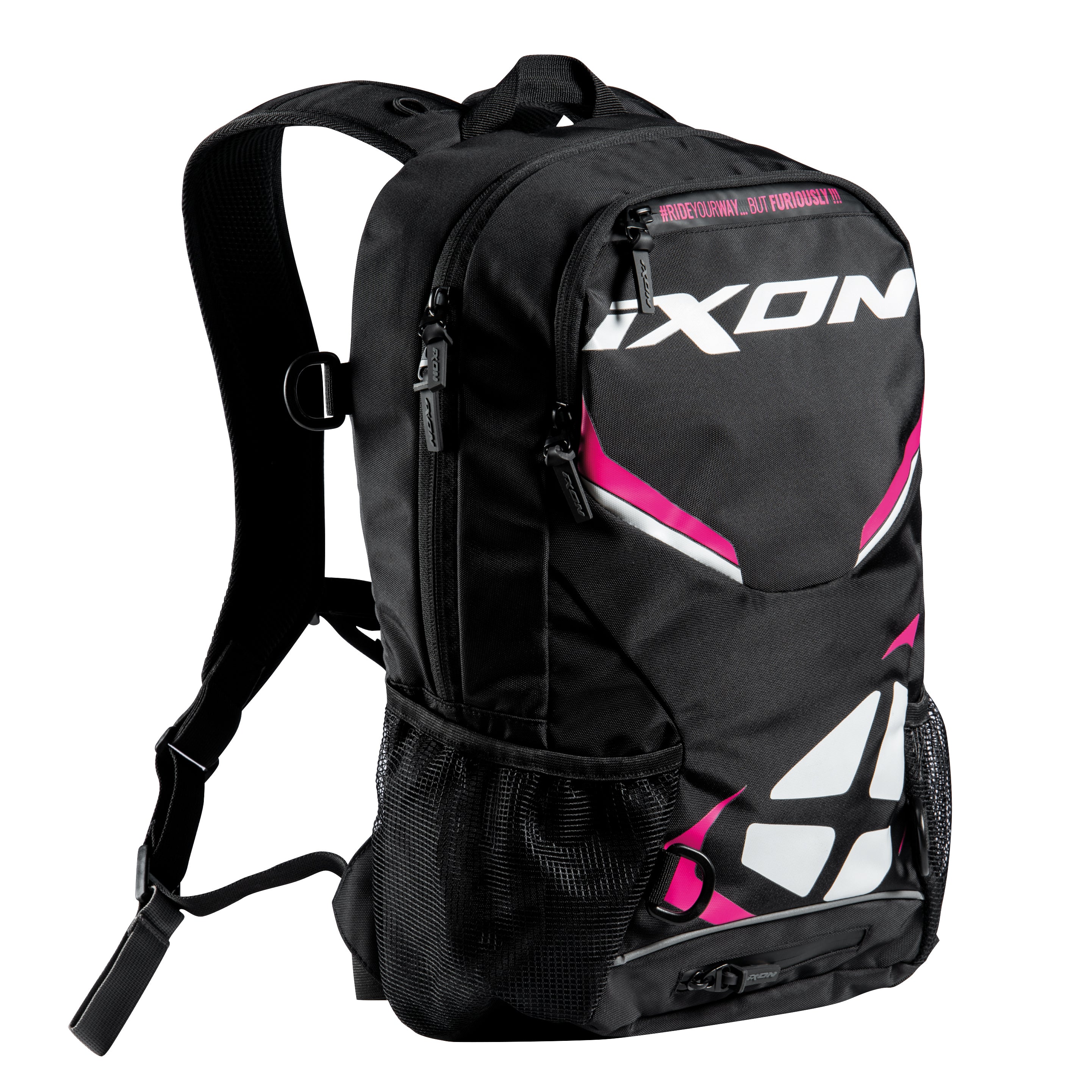 MOCHILA IXON R-TENSION 23 PRETO/BRANCO/FUCHSIA 501 10 1 004-1019