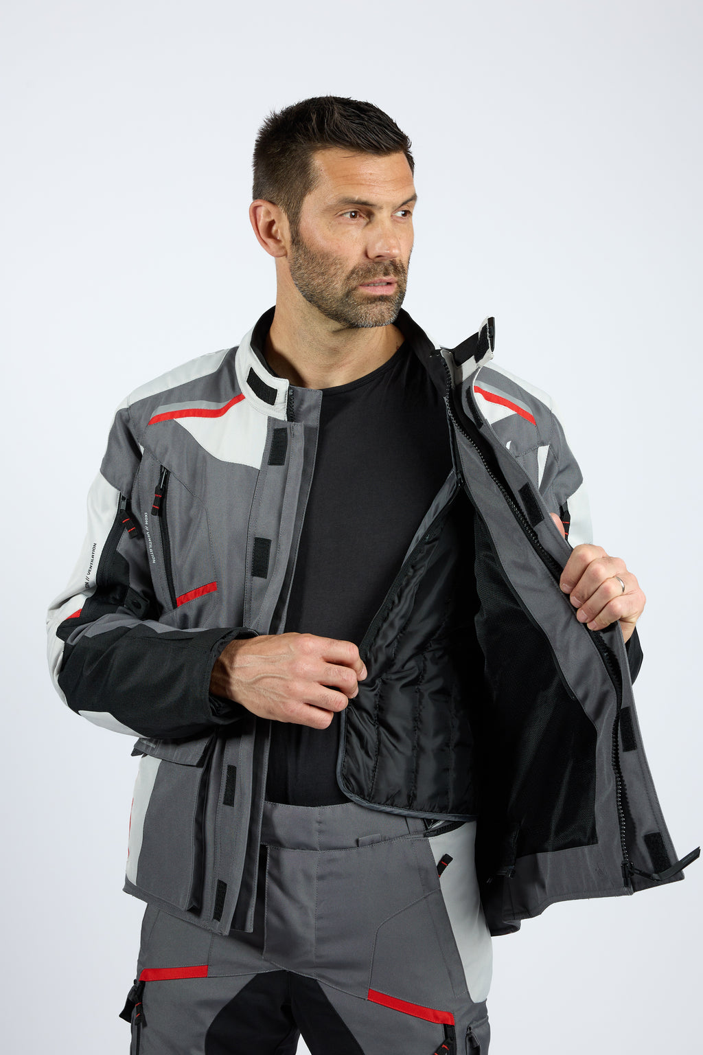 BLUSAO IXON MIDGARD CINZA/PRETO/VERMELHO 105 10 1 098-4033 - XL