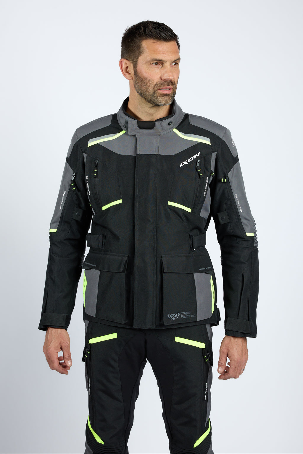 BLUSAO IXON MIDGARD PRETO/CINZA/NEON 105 10 1 098-1086 - 2XL