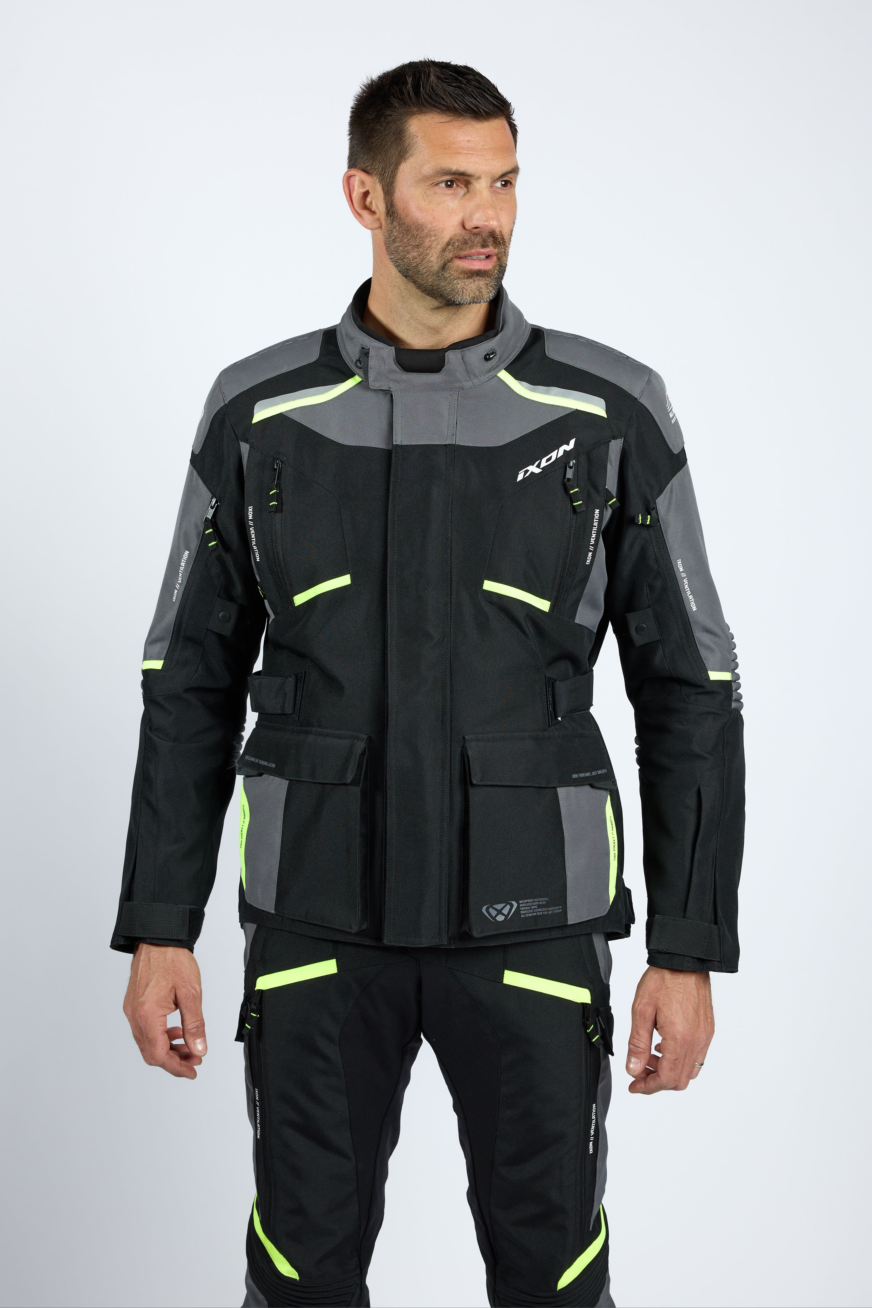 BLUSAO IXON MIDGARD PRETO/CINZA/NEON 105 10 1 098-1086 - 2XL