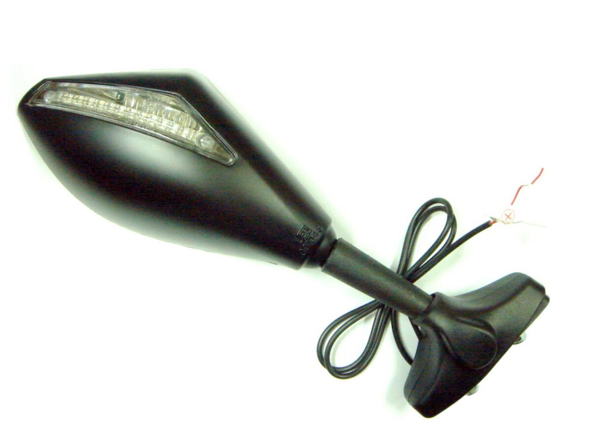 MIRROR BLACK RIGHT EC W/LED