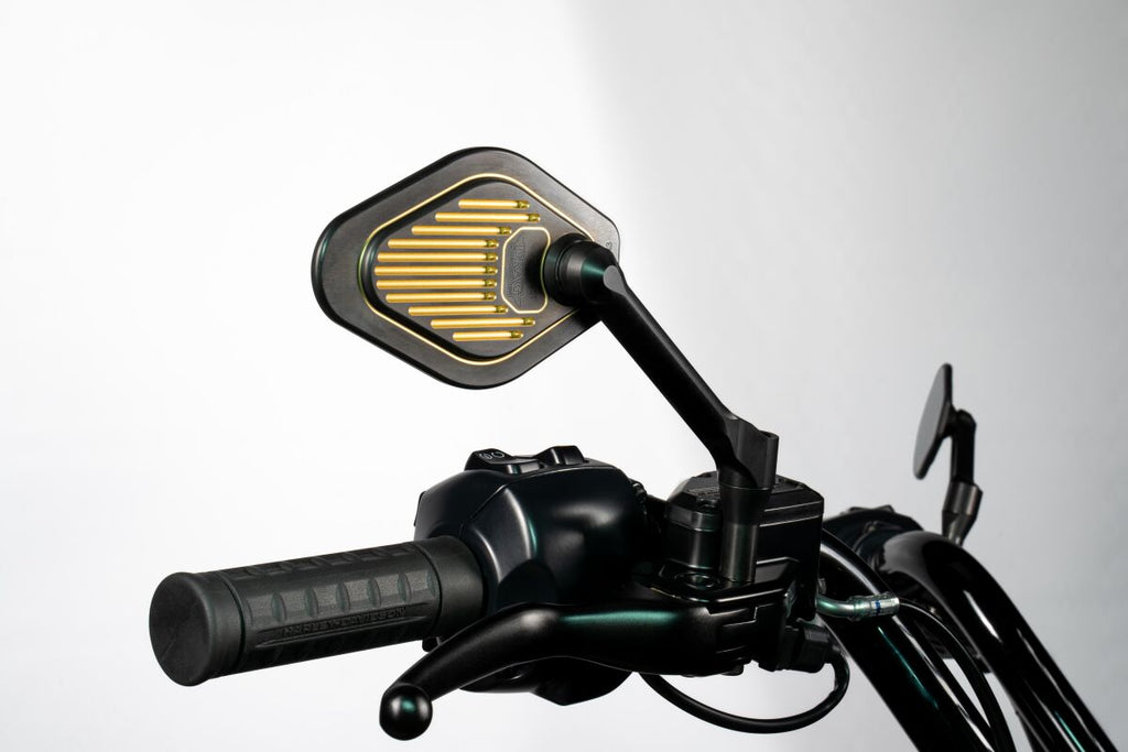 MIRROR ADJUSTABLE LONG STEM BL