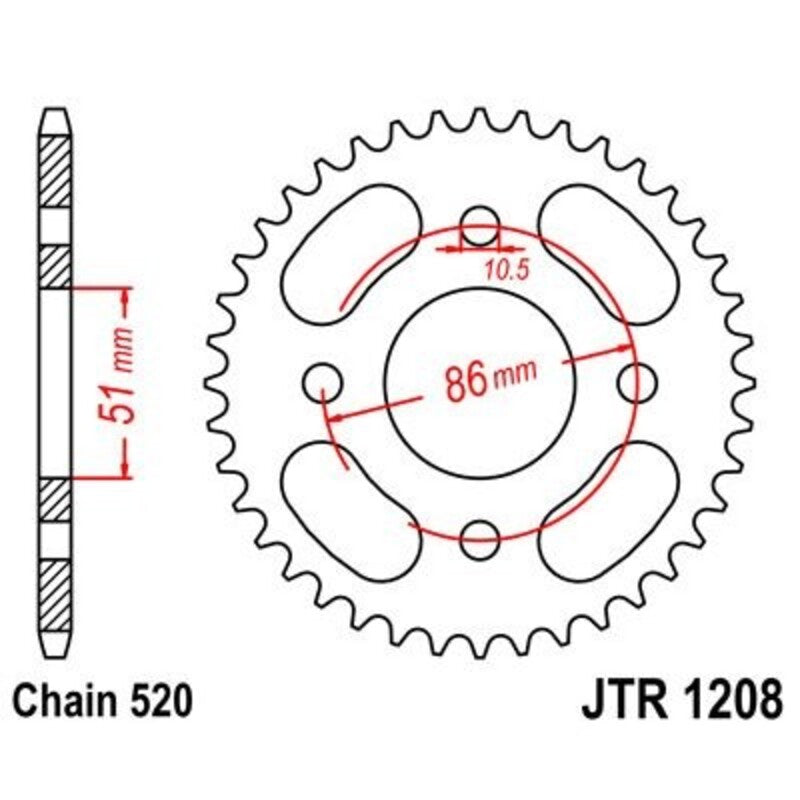 JTSPR RR SPROC 520 STEEL ST 1208