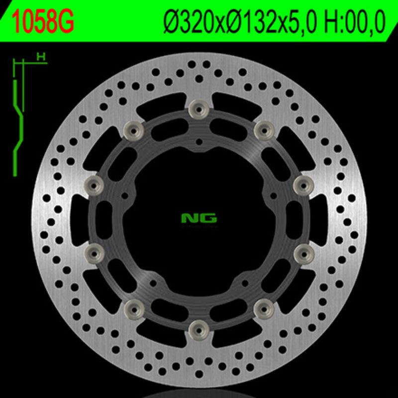 NG BRAKE DISC ROUND 1058G