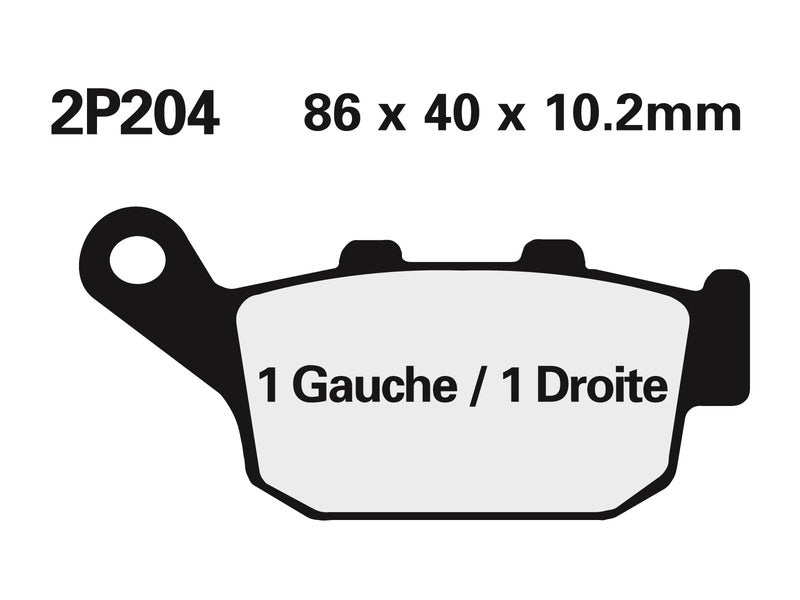 NISSI BRAKE PADS 2P-204NS SINTER METAL
