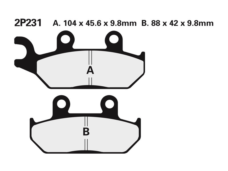 NISSI BRAKE PADS 2P-231NS SINTER METAL