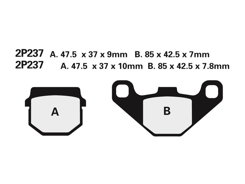 NISSI BRAKE PADS 2P-237GS SINTER METAL