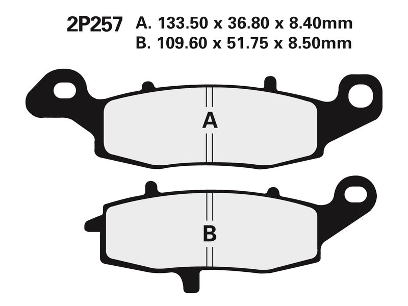 NISSI BRAKE PADS 2P-257NS SINTER METAL