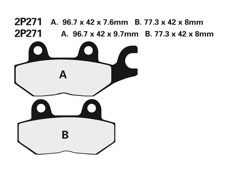 NISSI BRAKE PADS 2P-271NS SINTER METAL