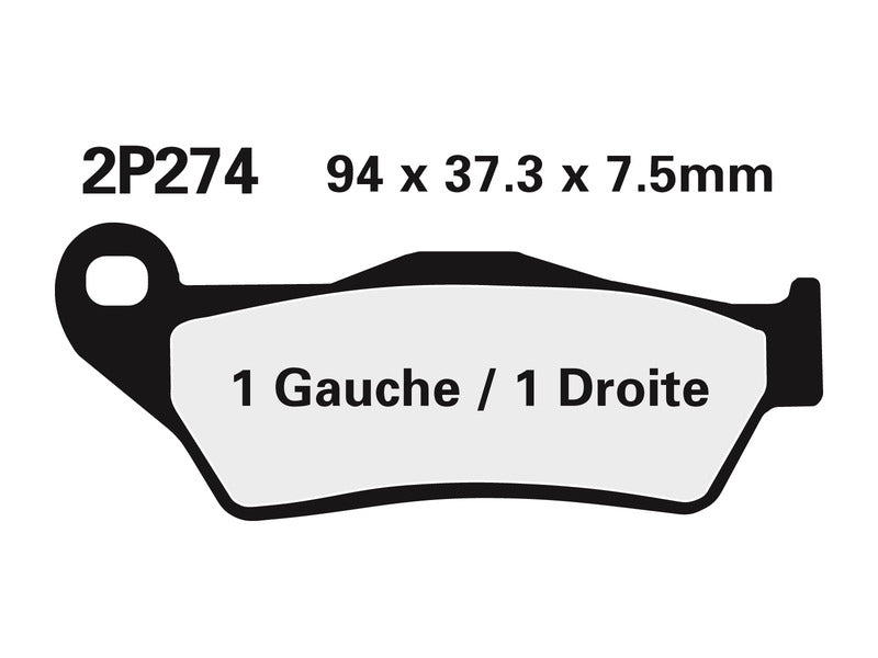 NISSI BRAKE PADS 2P-274GS SINTER METAL