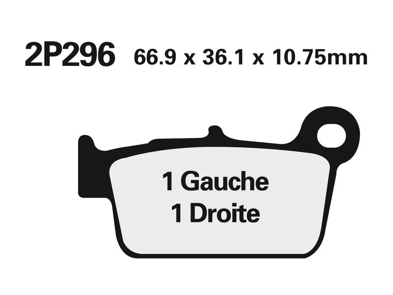 NISSI BRAKE PADS 2P-296STMX SINTER METAL