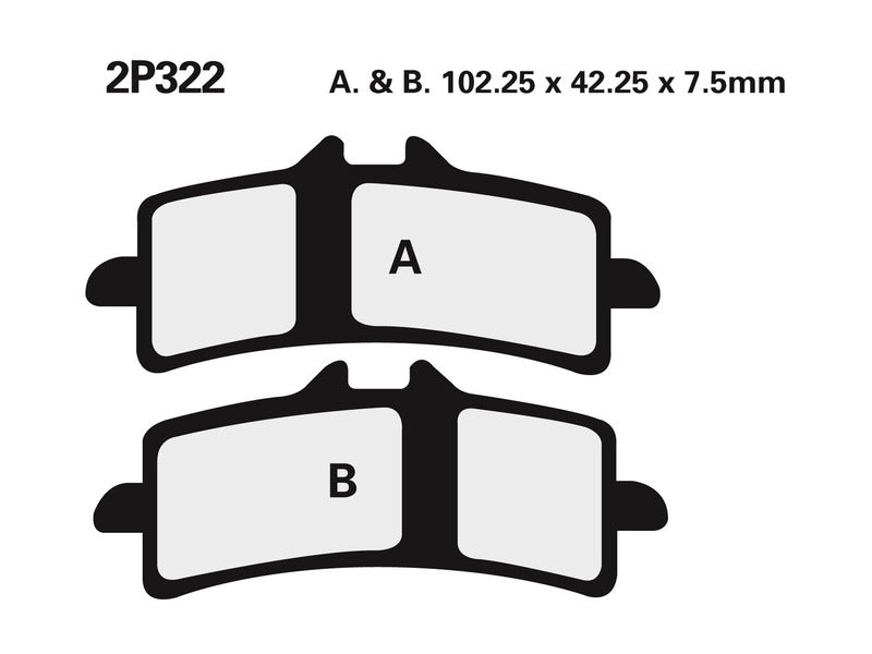 NISSI BRAKE PADS 2P-322ST SINTER METAL
