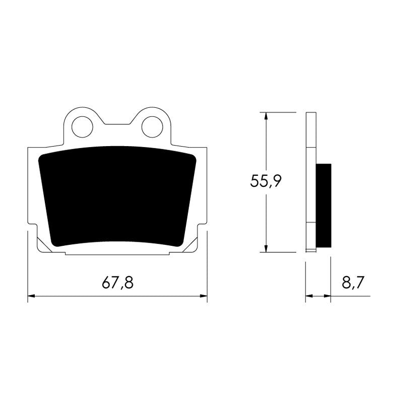 VPART BRAKE PADS Y2016 ORGANIC