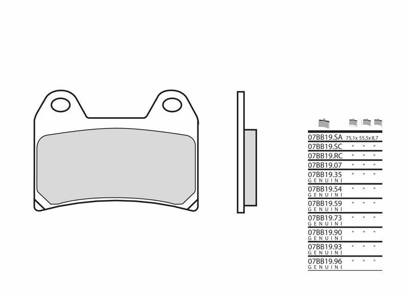 BREMB BRAKE PADS 07BB1959 ORGANIC