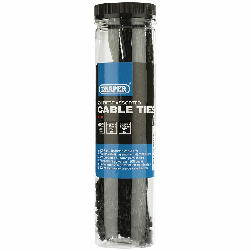 DRAPR NYLON CABLE MULTI-SIZE 200PCS