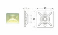 BIHR FAST ADHESIVE 21X21 MM -BAG X50