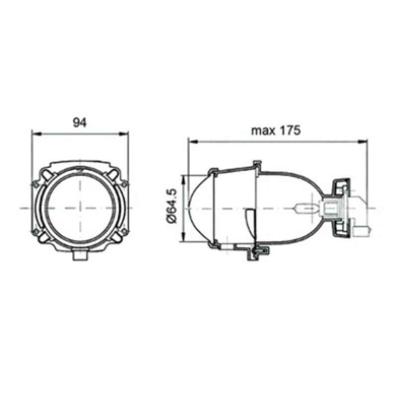 VPART HEADLIGHT POLIEPSOIDAL FRONT UNIV
