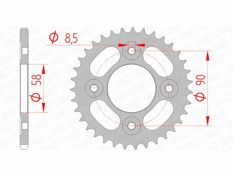 AFAM RR SPROC 420 STEEL ST 10117, 34