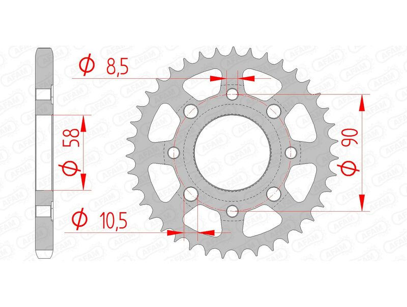 AFAM RR SPROC 428 STEEL ST 10201, 47