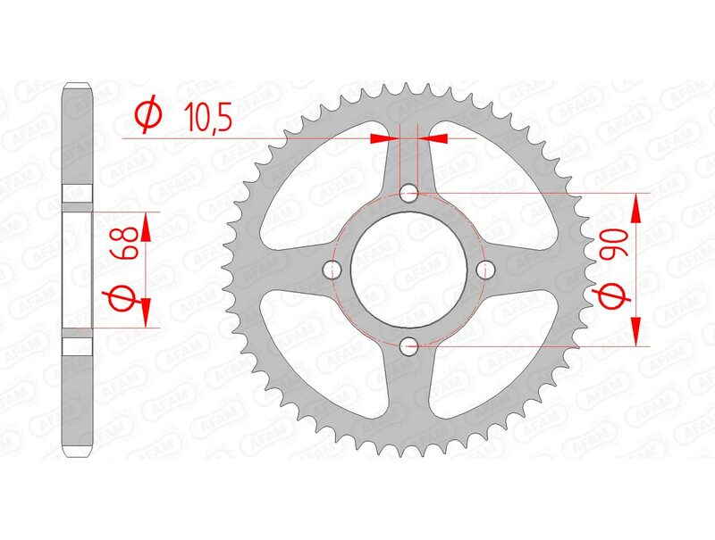 AFAM RR SPROC 428 STEEL ST 10205, 53